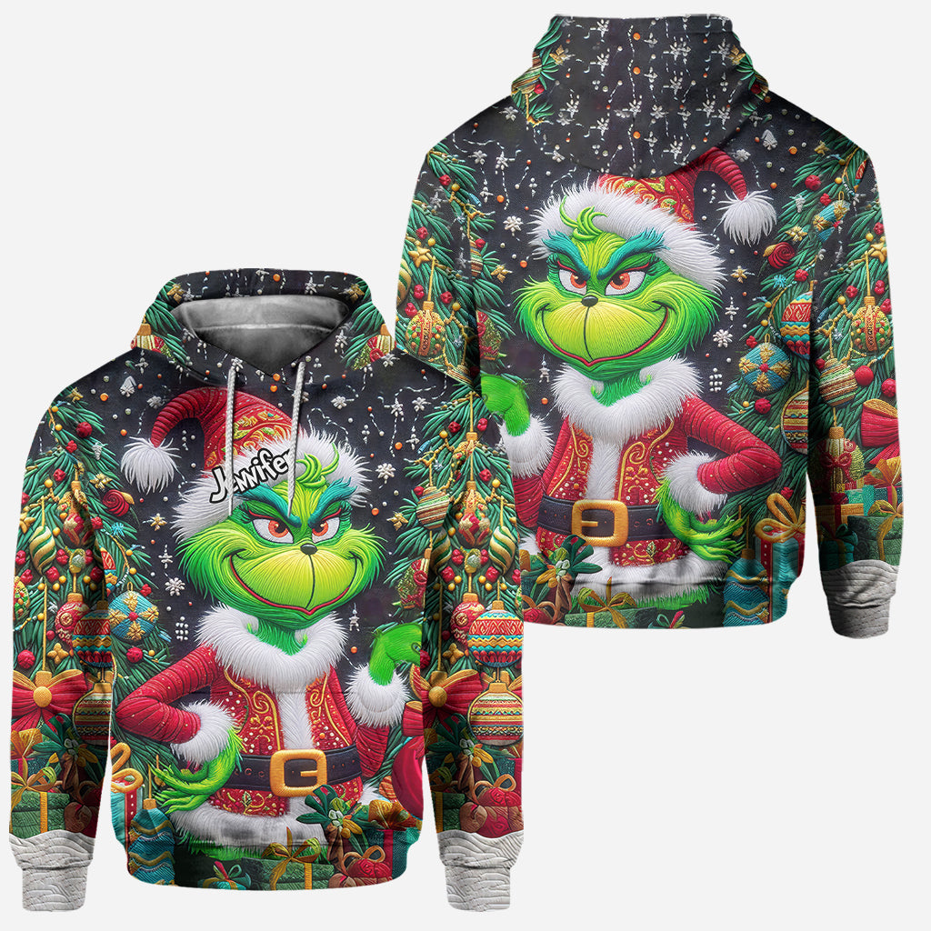 Fröhliche Grinchmas – Personalisierter Stola-Weihnachtshoodie und Leggings