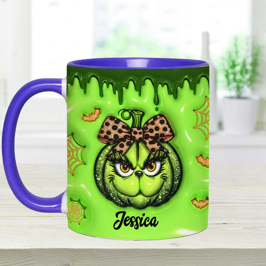 Green Pumpkin - Personalized Stole Christmas Accent Mug