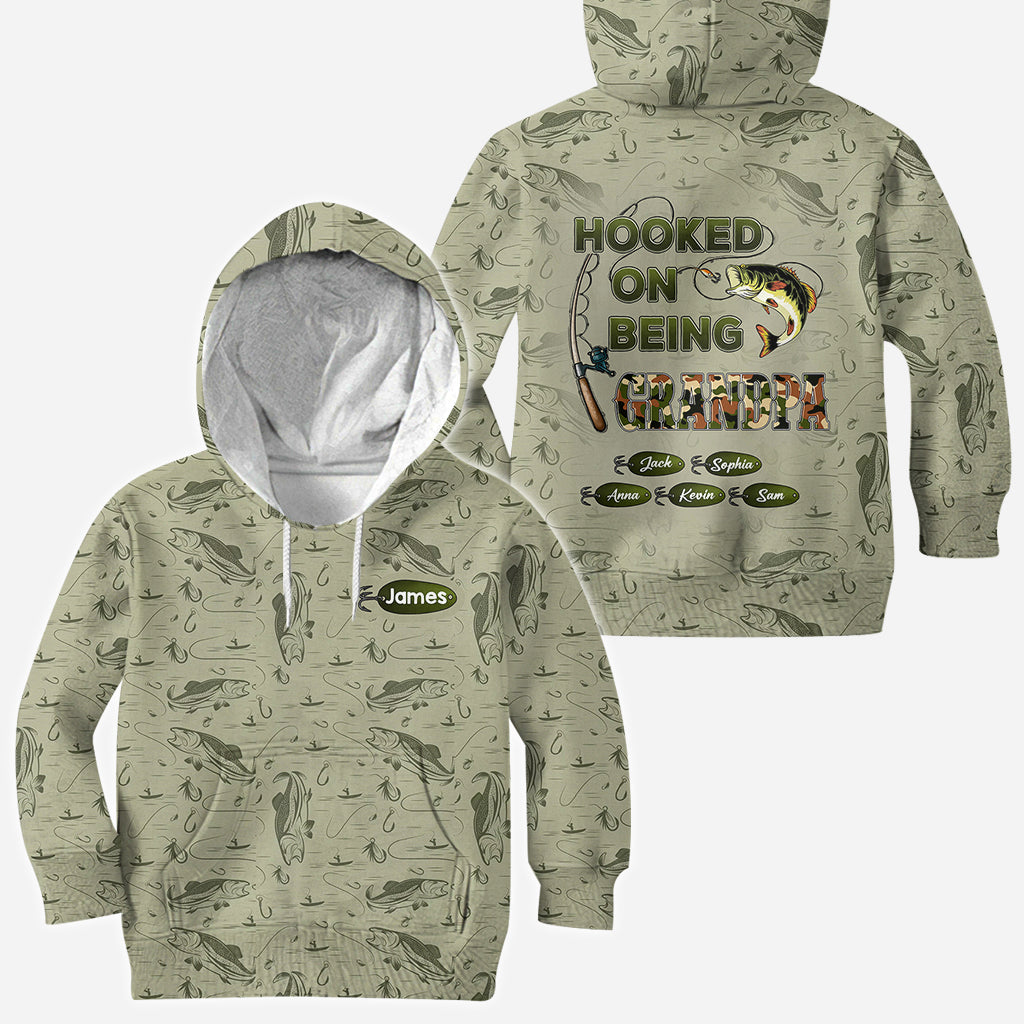 Accro à être papa/grand-père... - T-shirt de pêche personnalisé