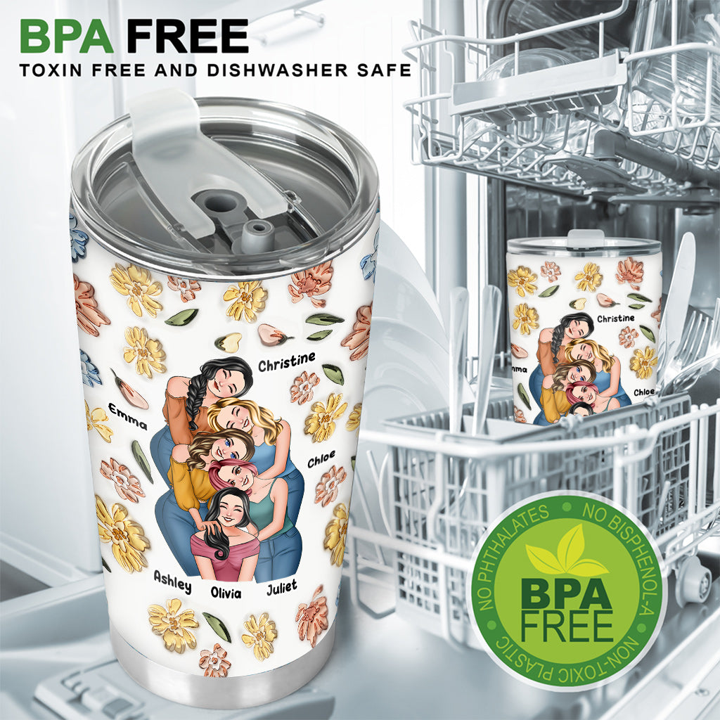 Besties Forever Floral Style - Personalized Bestie Tumbler