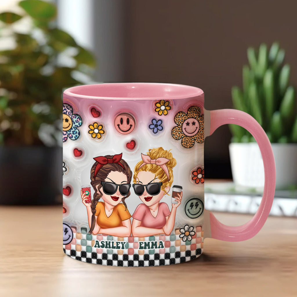 Besties Forever Floral - Personalisierte Bestie-Tasse