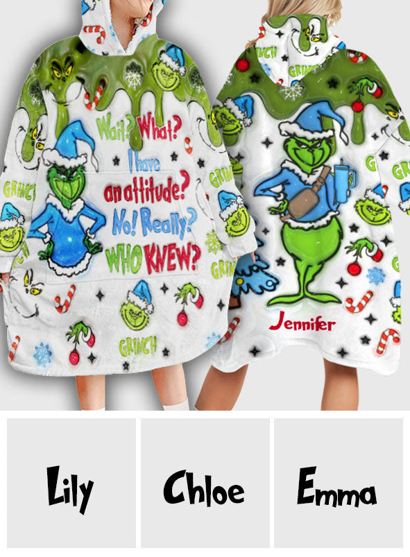 Moment mal, ich habe eine Einstellung – personalisierte Stola-Weihnachtsdecke mit Kapuze