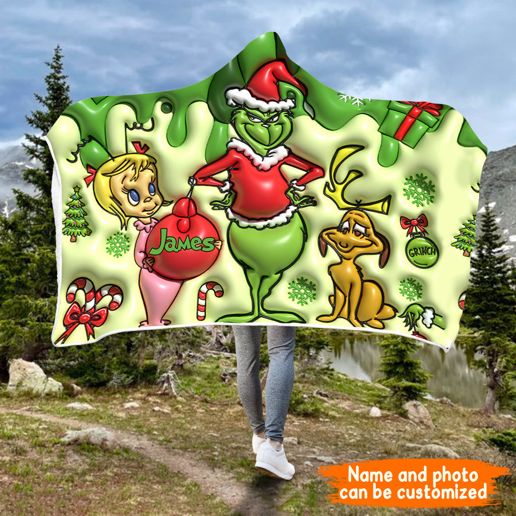 Grüne Weihnacht – Personalisierte Stola, Weihnachtsdecke mit Kapuze