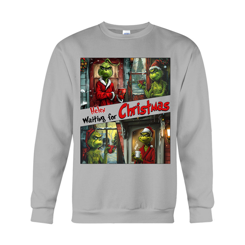 Warten auf Weihnachten – Personalisiertes Stole-Weihnachts-T-Shirt und Hoodie
