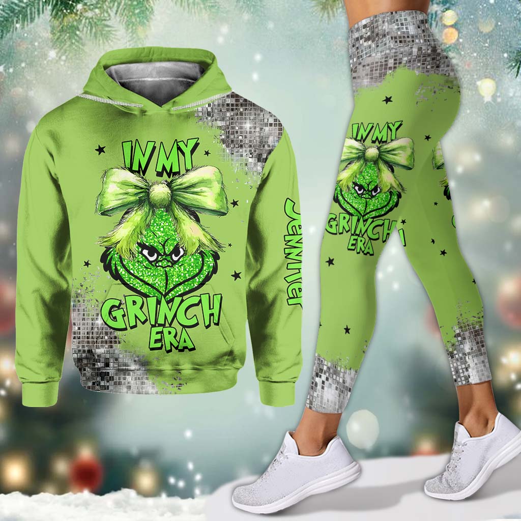 Dans mon ère Grinch - Sweat à capuche et legging personnalisés « Étole de Noël »