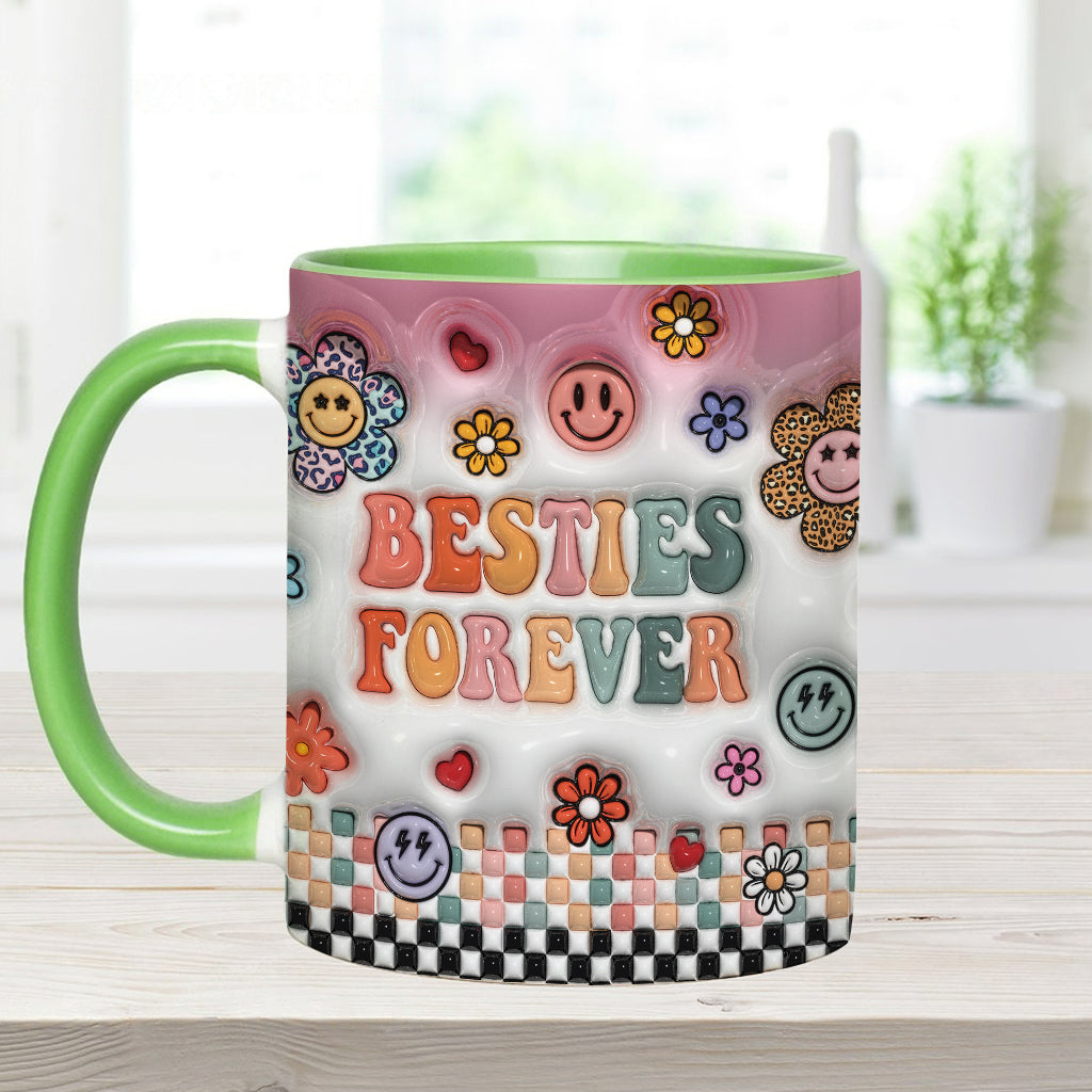 Besties Forever Floral - Personalisierte Bestie-Tasse