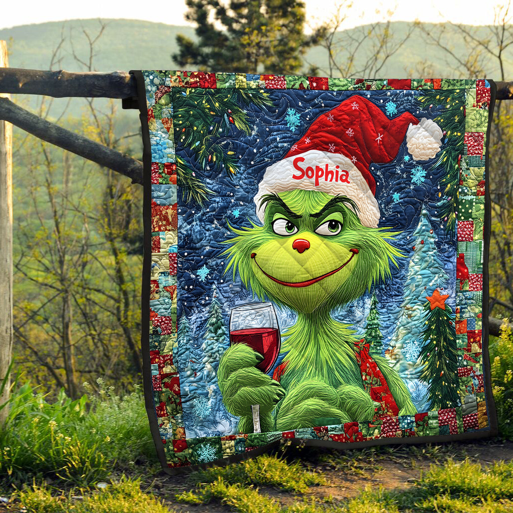 Joyeux Grinchmas - Couverture de Noël personnalisée avec étole