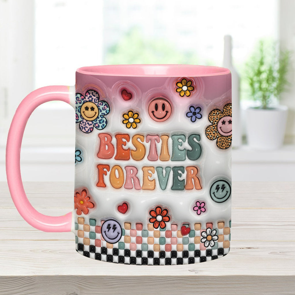 Besties Forever Floral - Personalisierte Bestie-Tasse