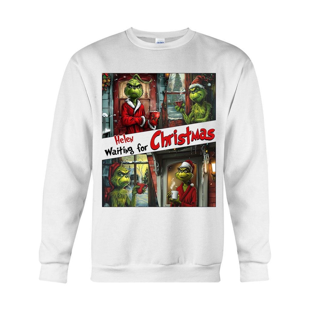 Warten auf Weihnachten – Personalisiertes Stole-Weihnachts-T-Shirt und Hoodie