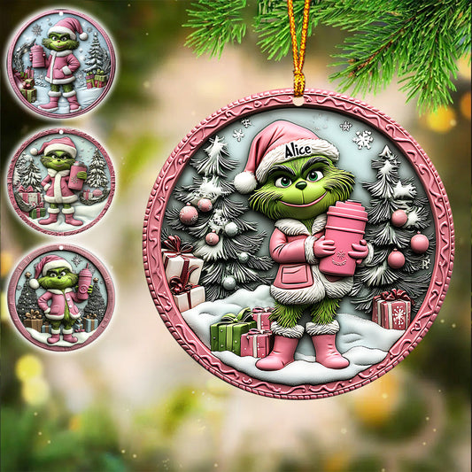 Grinchy Green Lady - Personalized Stole Christmas Ornament