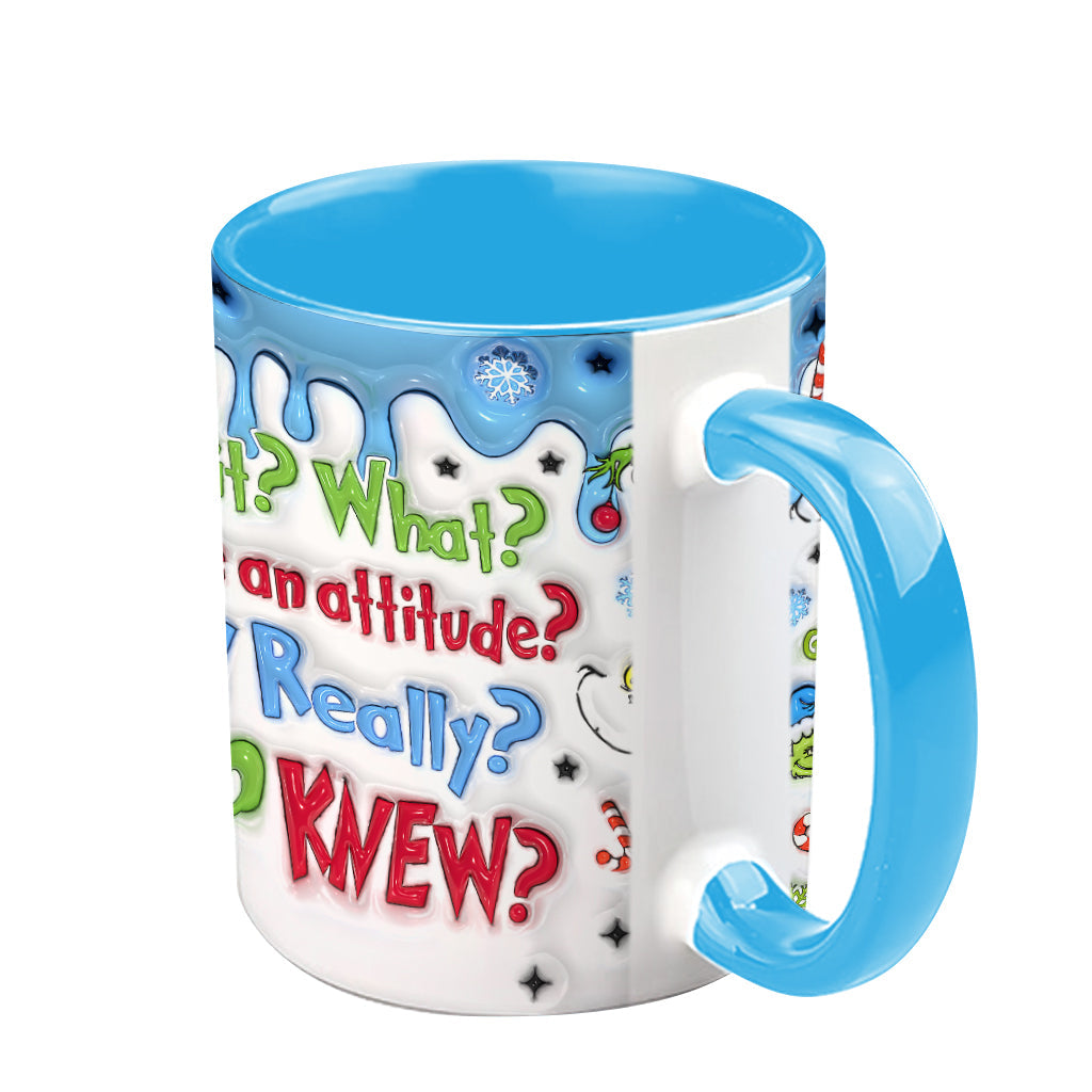 Attendez, quoi ? J'ai du caractère ! - Mug personnalisé « Étole de Noël »