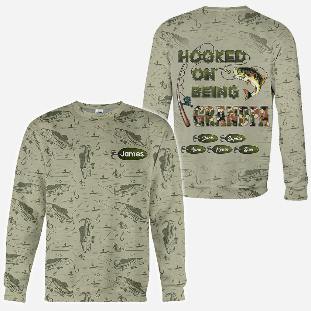 Accro à être papa/grand-père... - T-shirt de pêche personnalisé
