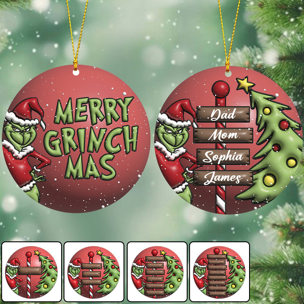 Fröhliche Grinchmas-Familie – Personalisierte Stola als Weihnachtsschmuck