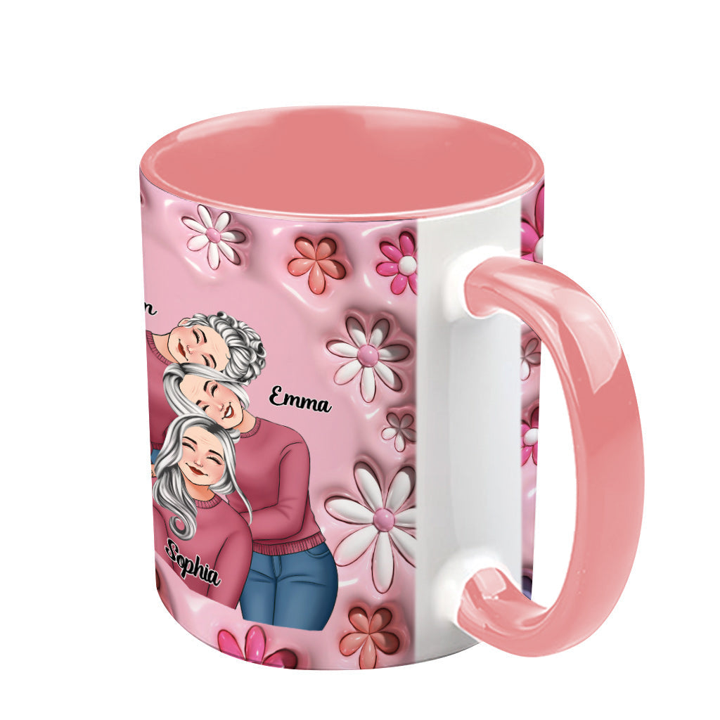 Wir bleiben Freunde bis ins hohe Alter – personalisierte Tasse mit dem Aufdruck „Beste Freundin“.