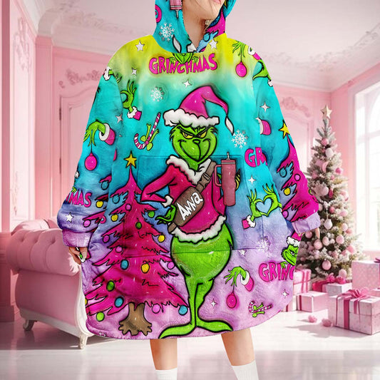 Holo Christmas - Personalized Stole Christmas Blanket Hoodie