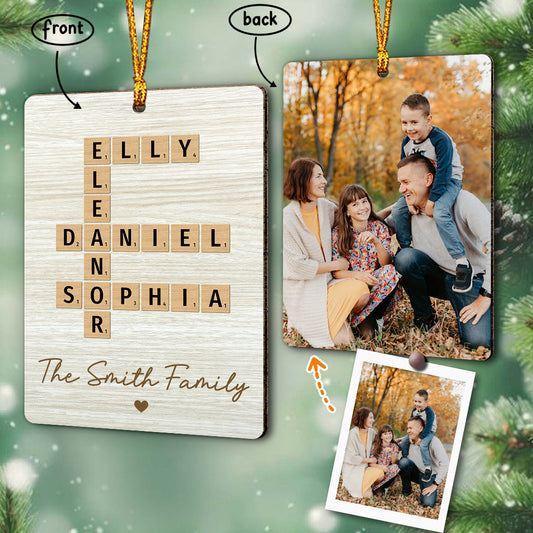 Familien-Kreuzworträtsel-Kunst – Personalisierter Familienschmuck