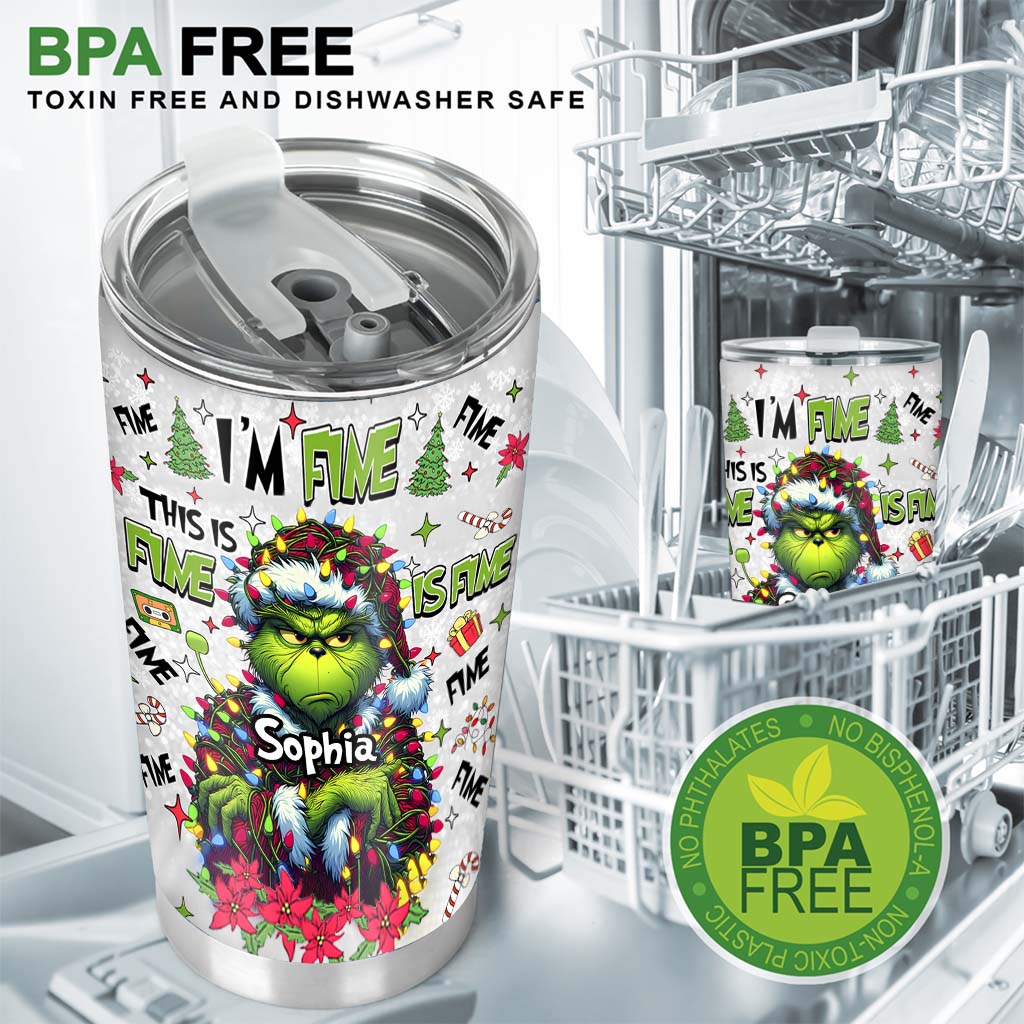 Tout va bien, je vais bien - Gobelet isotherme de Noël personnalisé