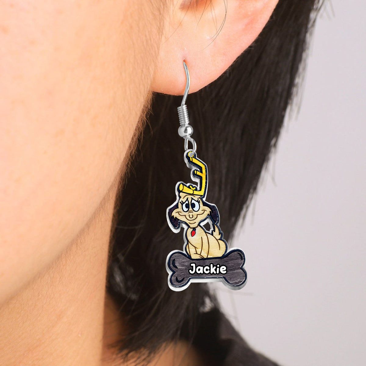 The Dog - Personalized Stole Christmas Earrings