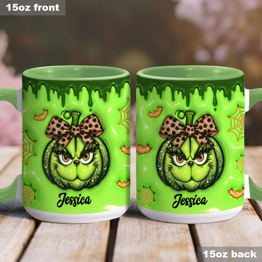 Green Pumpkin - Personalized Stole Christmas Accent Mug