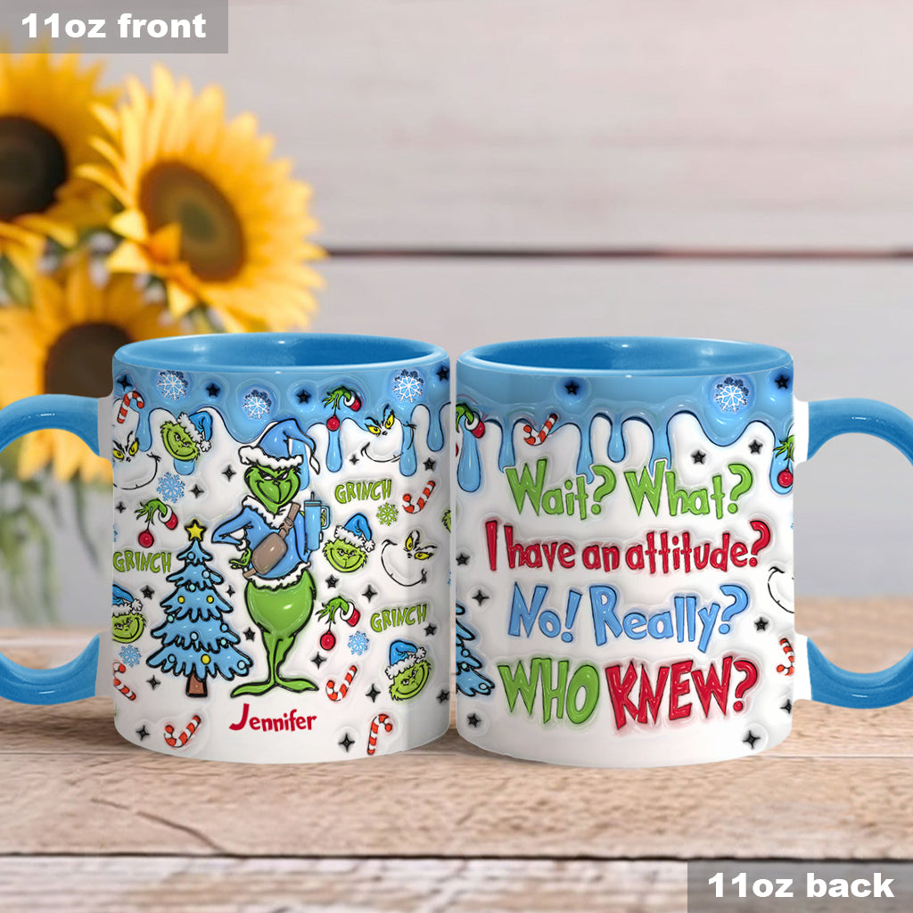 Attendez, quoi ? J'ai du caractère ! - Mug personnalisé « Étole de Noël »