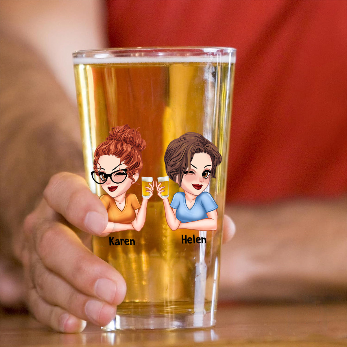 Are We Drunk - Personalized Bestie Beer Glass