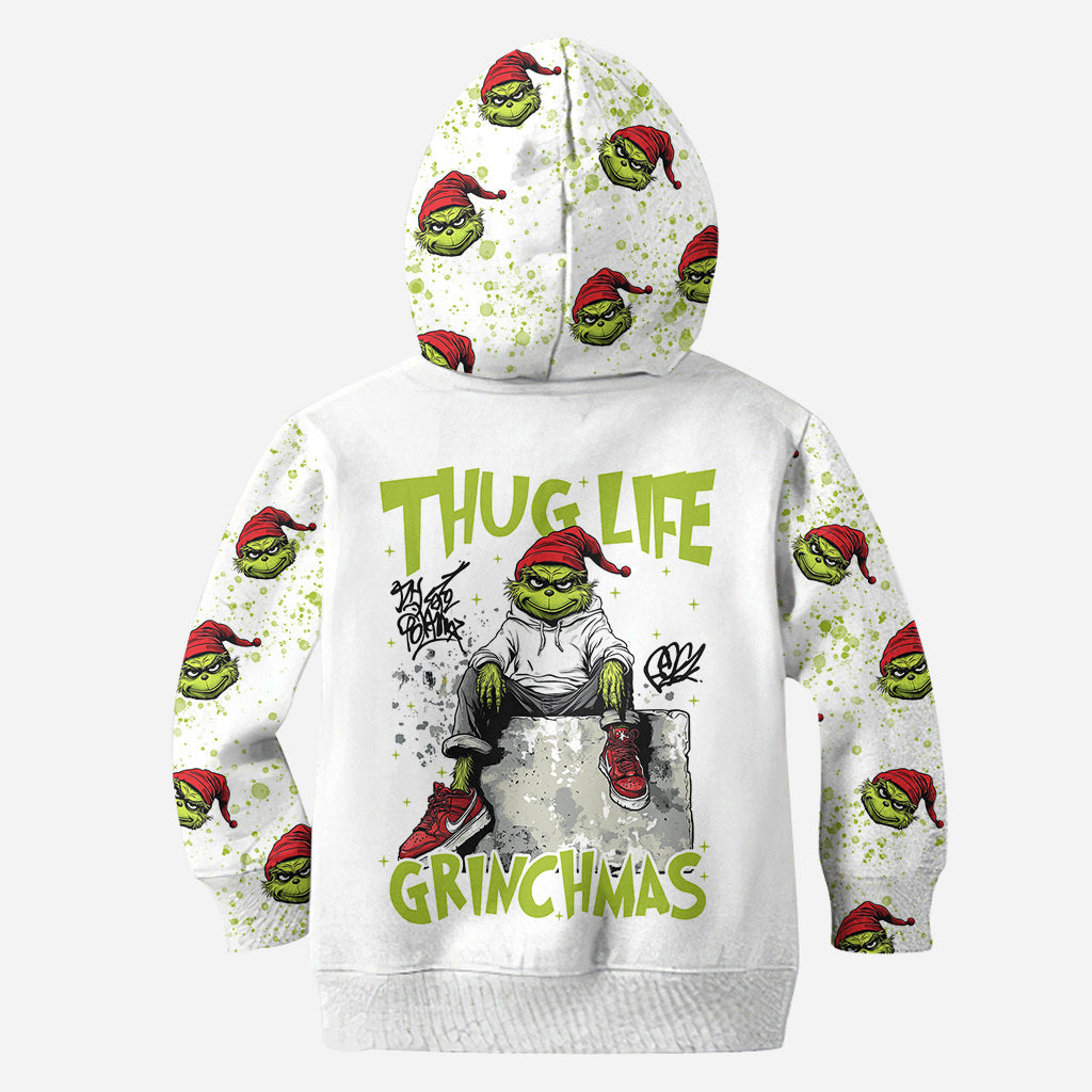 Joyeux Grinchmas ! - Sweat à capuche et legging personnalisés avec étole de Noël