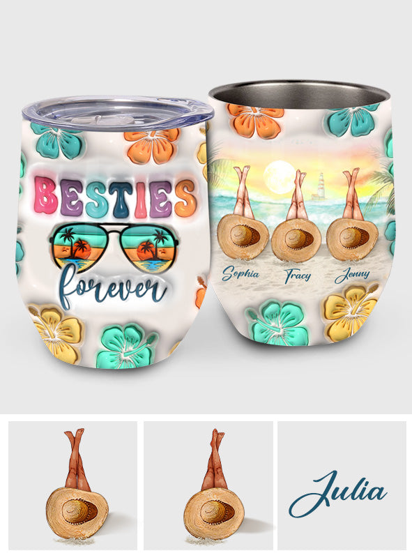 Beste Freundinnen für immer – Sommerfeeling pur! Personalisierter Weinbecher für die beste Freundin