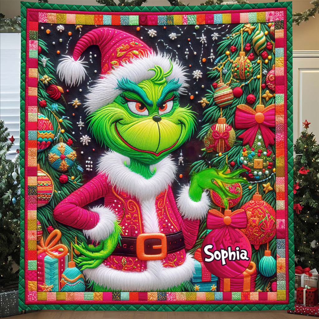 Merry Grinchmas - Personalized Stole Christmas Quilt