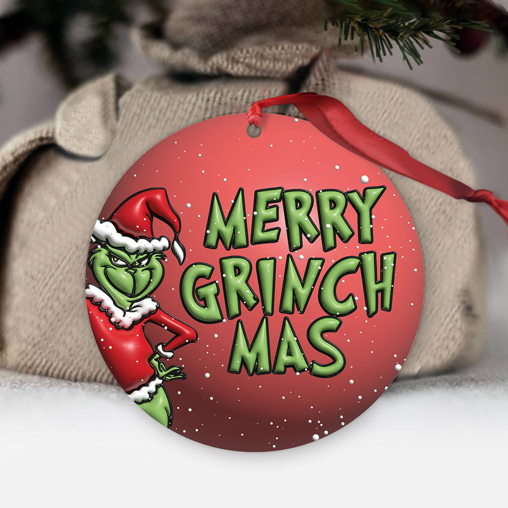 Fröhliche Grinchmas-Familie – Personalisierte Stola als Weihnachtsschmuck