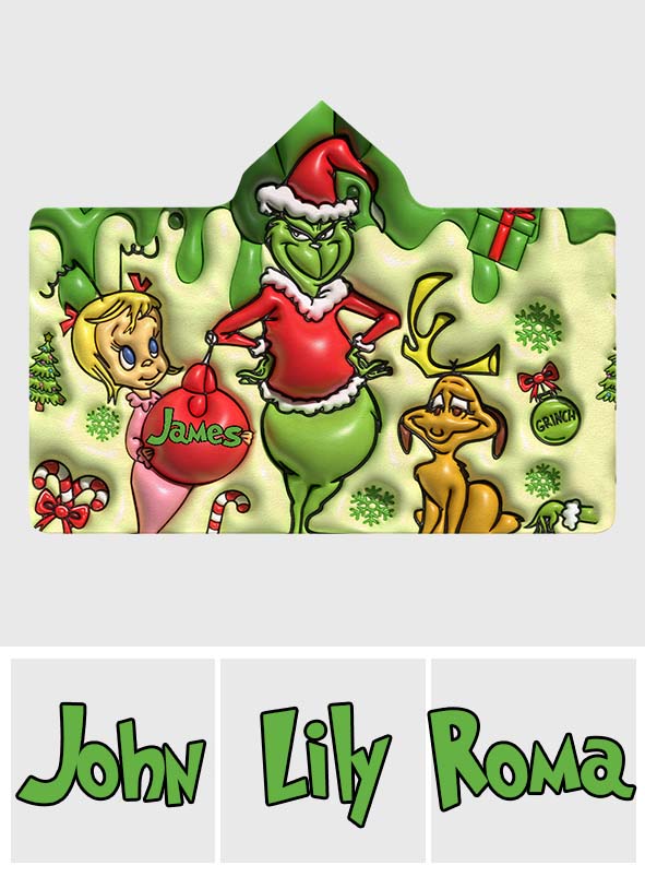 Grüne Weihnacht – Personalisierte Stola, Weihnachtsdecke mit Kapuze