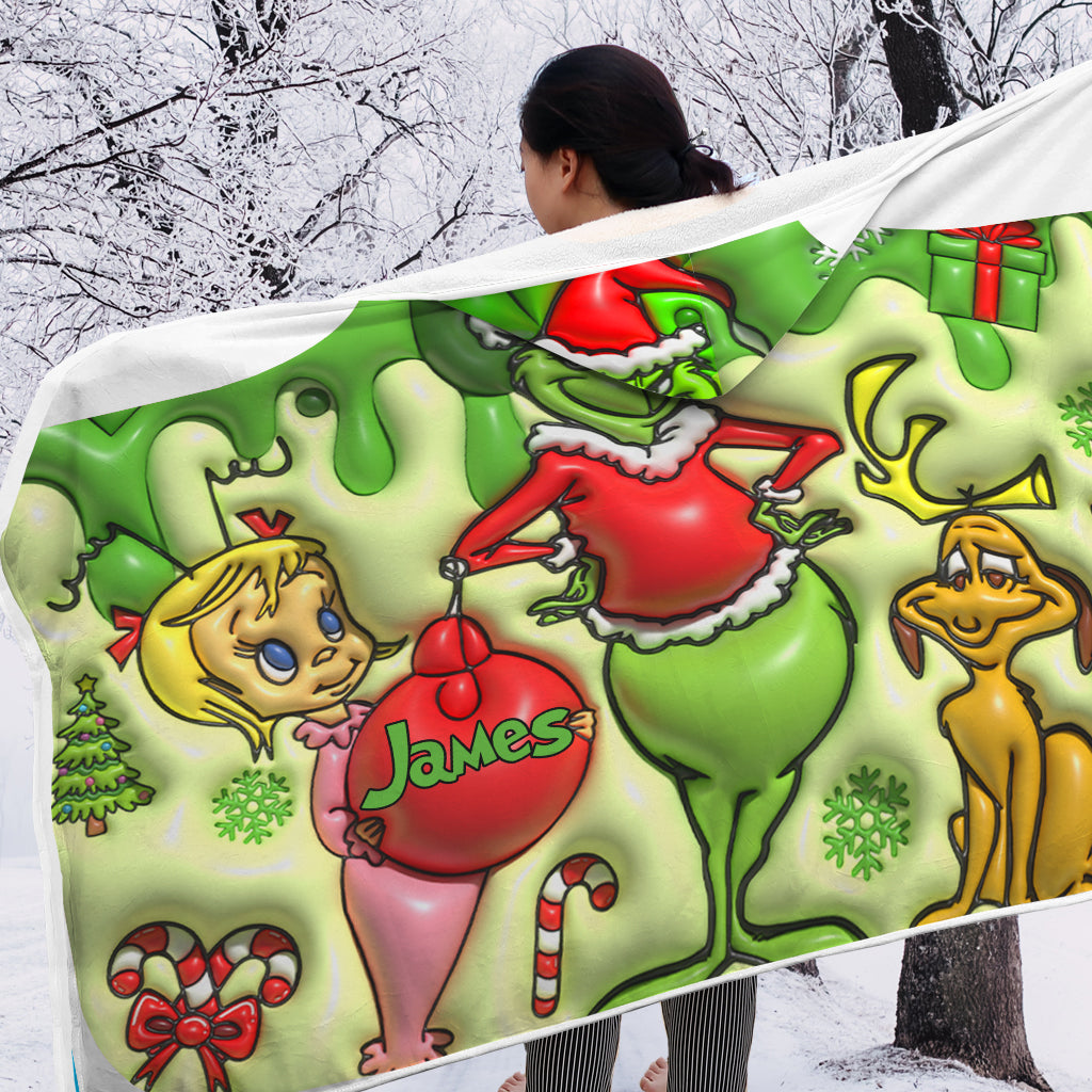 Grüne Weihnacht – Personalisierte Stola, Weihnachtsdecke mit Kapuze
