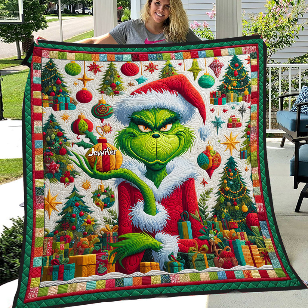 Joyeux Grinchmas - Couverture de Noël personnalisée avec étole