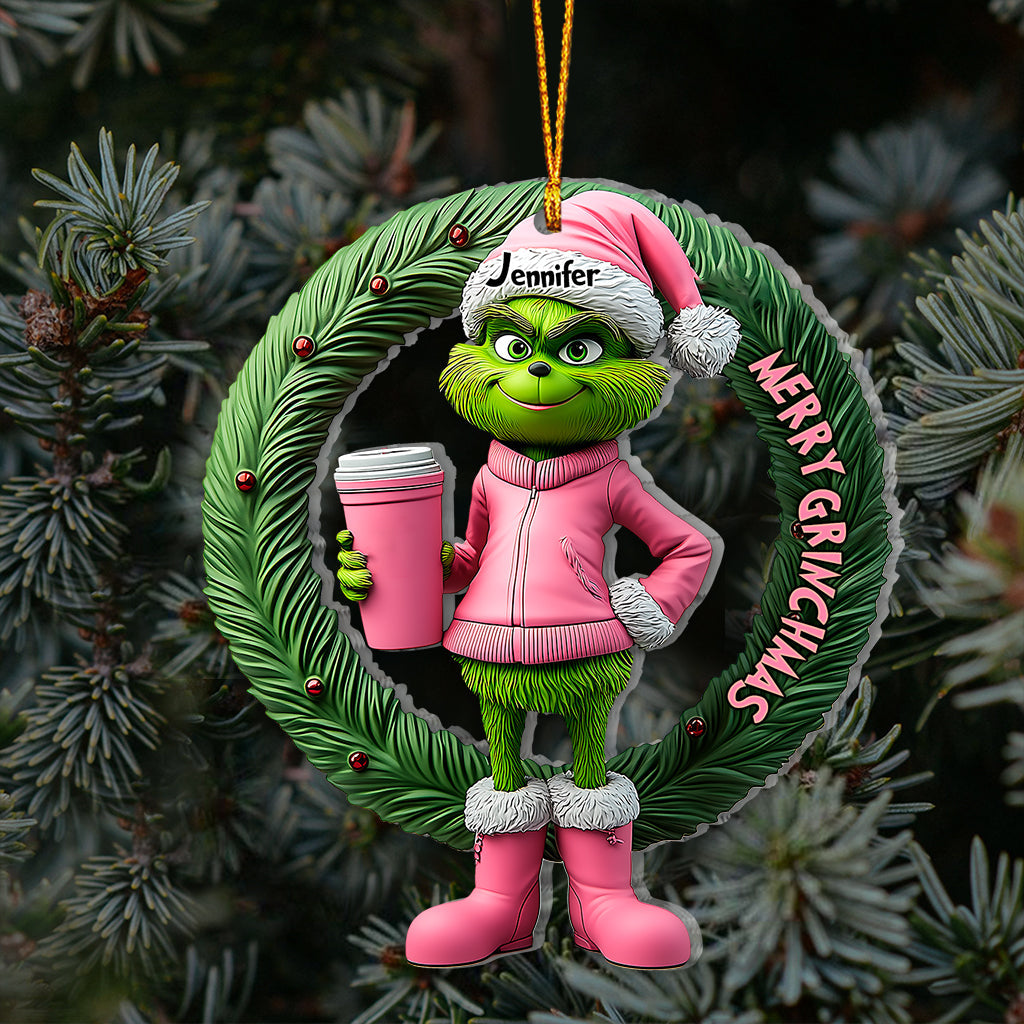 Grinchy Green Lady - Personalized Stole Christmas Ornament