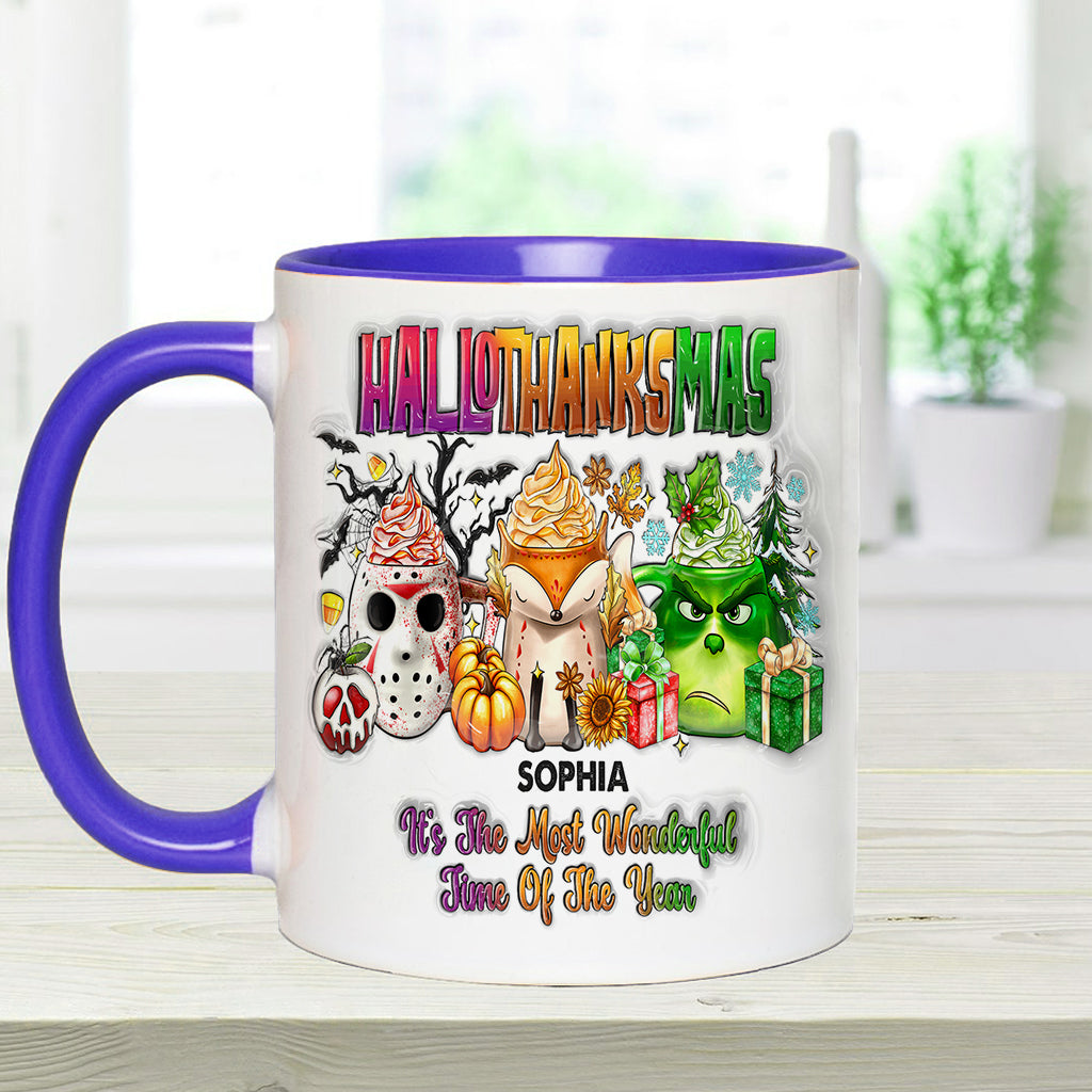 Fröhliche Hallothanksmas - Personalisierte Stola-Weihnachtstasse