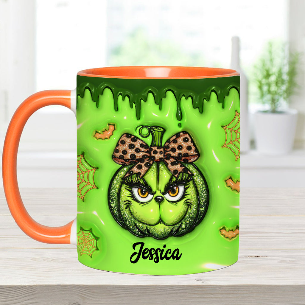 Green Pumpkin - Personalized Stole Christmas Accent Mug