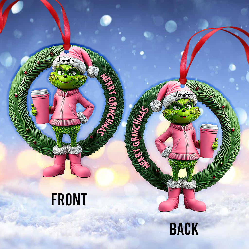 Grinchy Green Lady - Personalized Stole Christmas Ornament