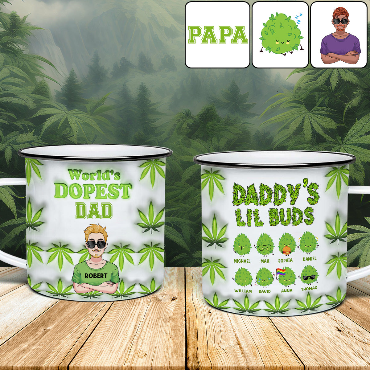 Dopest Dad Ever - Personalized Father Enamel Mug