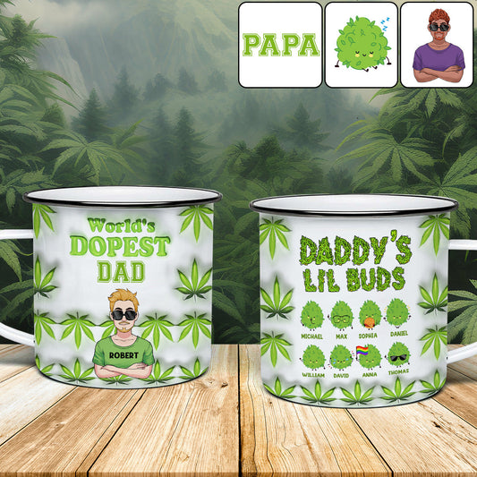 Der coolste Papa aller Zeiten – Personalisierte Emaille-Tasse für Väter