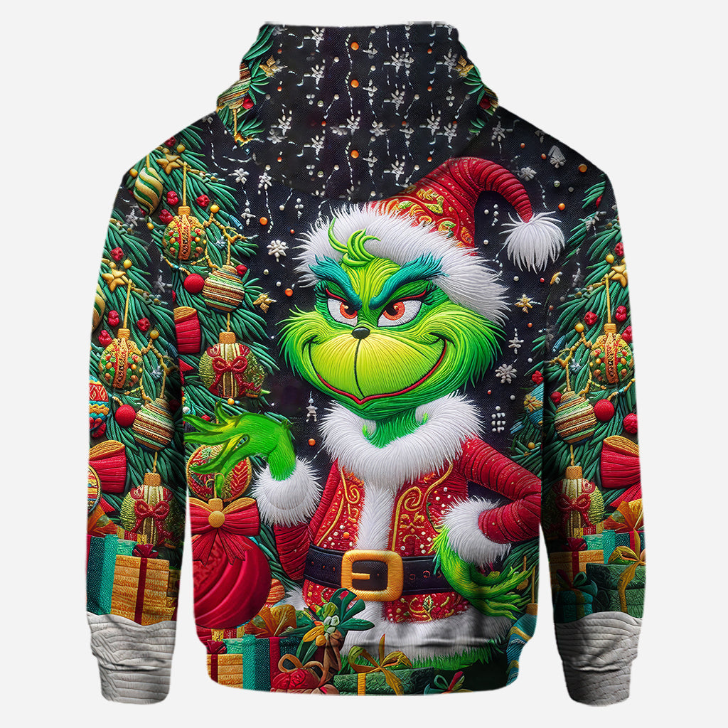 Fröhliche Grinchmas – Personalisierter Stola-Weihnachtshoodie und Leggings