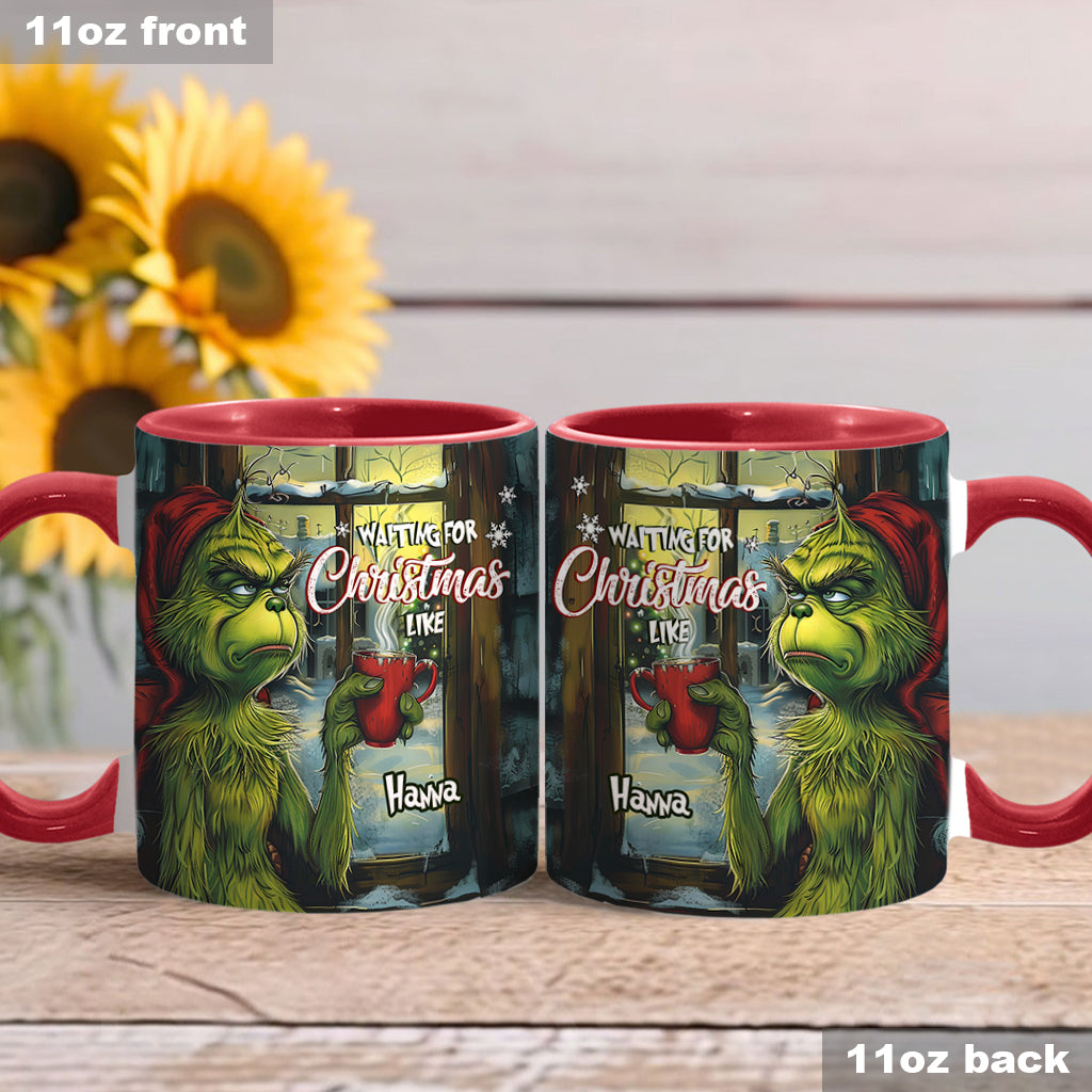Mug personnalisé « En attendant Noël » avec étole de Noël