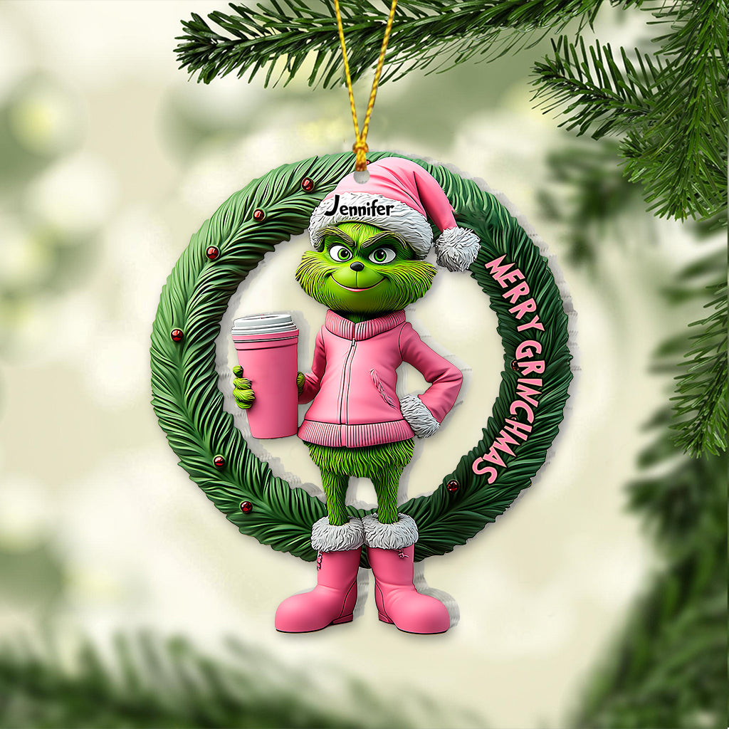Grinchy Green Lady - Personalized Stole Christmas Ornament