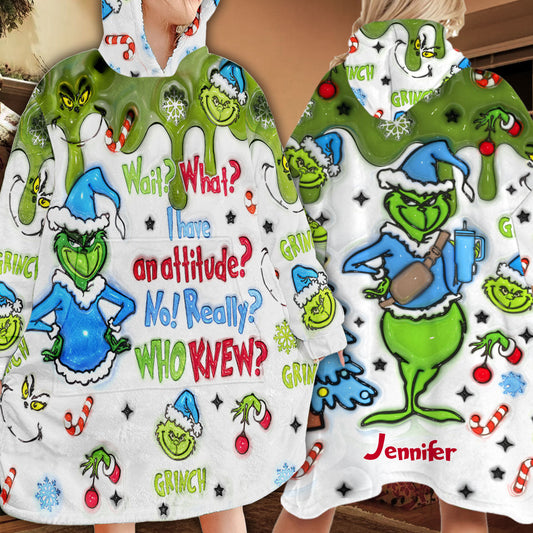 Moment mal, ich habe eine Einstellung – personalisierte Stola-Weihnachtsdecke mit Kapuze