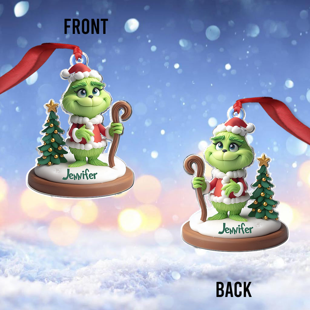 Joyeux Grinchmas - Étole de Noël personnalisée - Ornement de Noël en forme de bijou