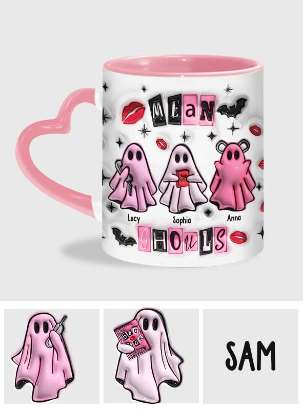 Mean Ghouls - Personalisierter Becher mit Herzgriff für die beste Freundin