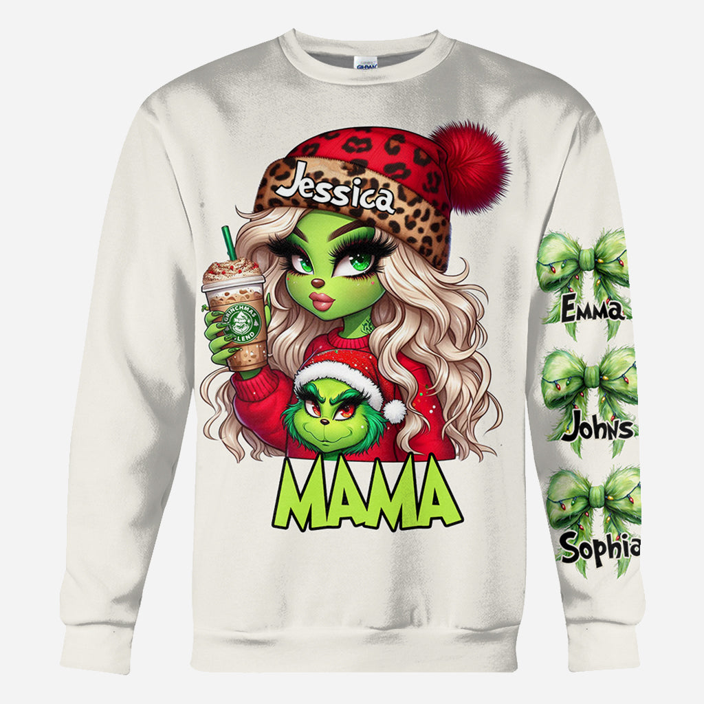 Beliebiger Titel: Grinchy Weihnachten - Personalisiertes Stola-Weihnachtsshirt