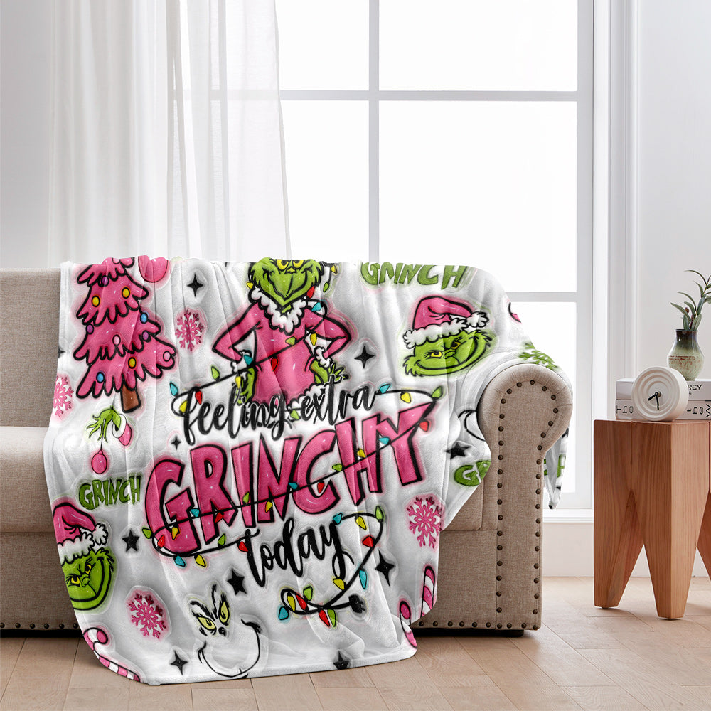 Couverture de Noël personnalisée avec n'importe quel nom - Envie de faire la tête aujourd'hui ? - Étole de Noël personnalisée