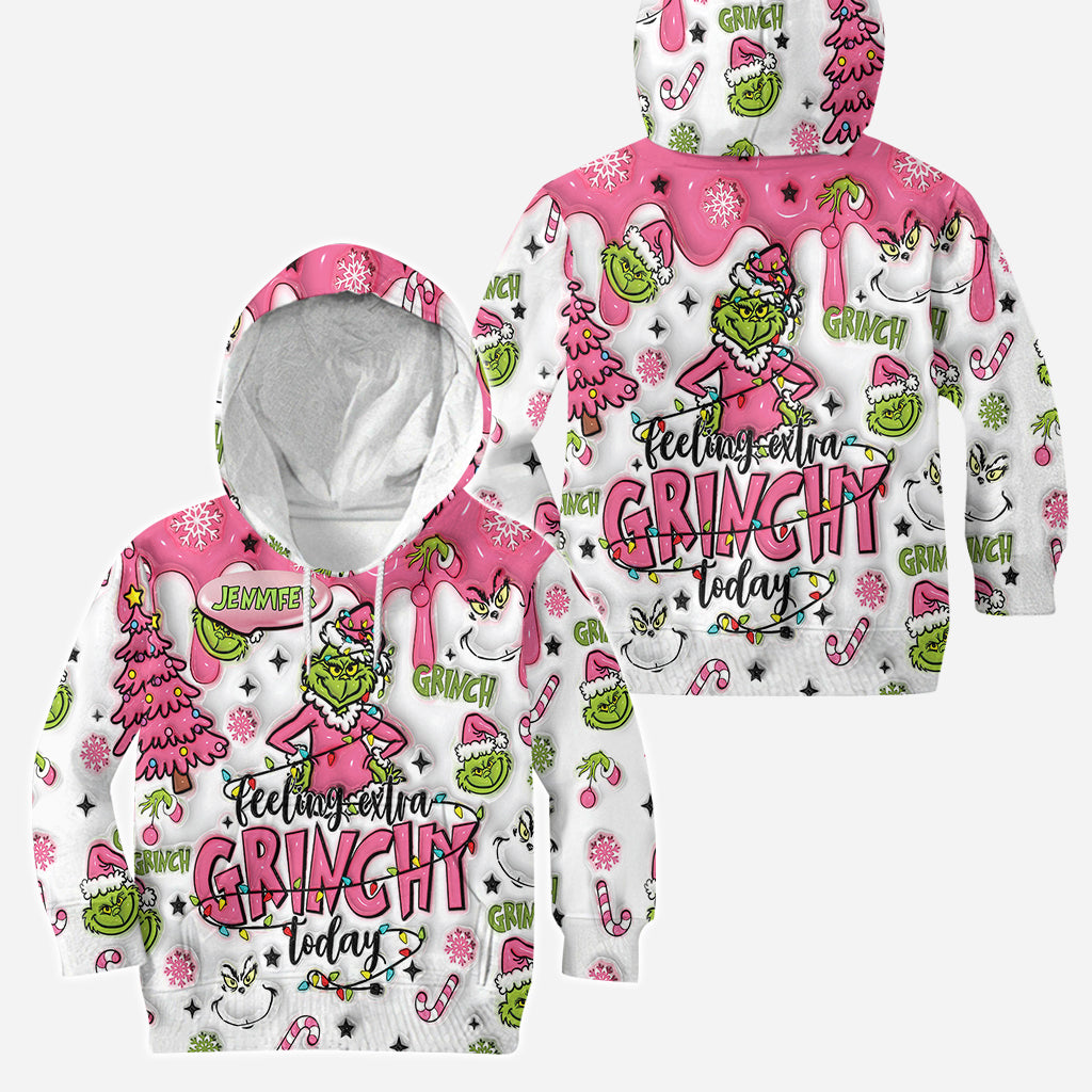 Custom Any Name Feeling Extra Grinchy Today - Personalized Stole Christmas Hoodie and Leggings