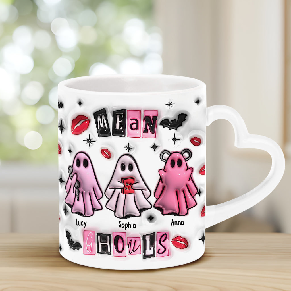 Mean Ghouls - Personalisierter Becher mit Herzgriff für die beste Freundin