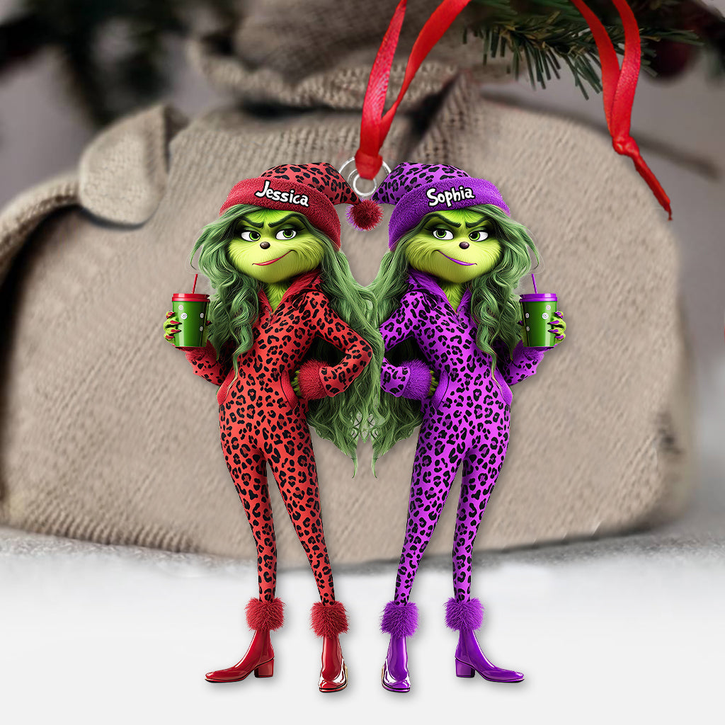 Grinch-Truppe der besten Freundinnen – Personalisierte, transparente Weihnachtsstola
