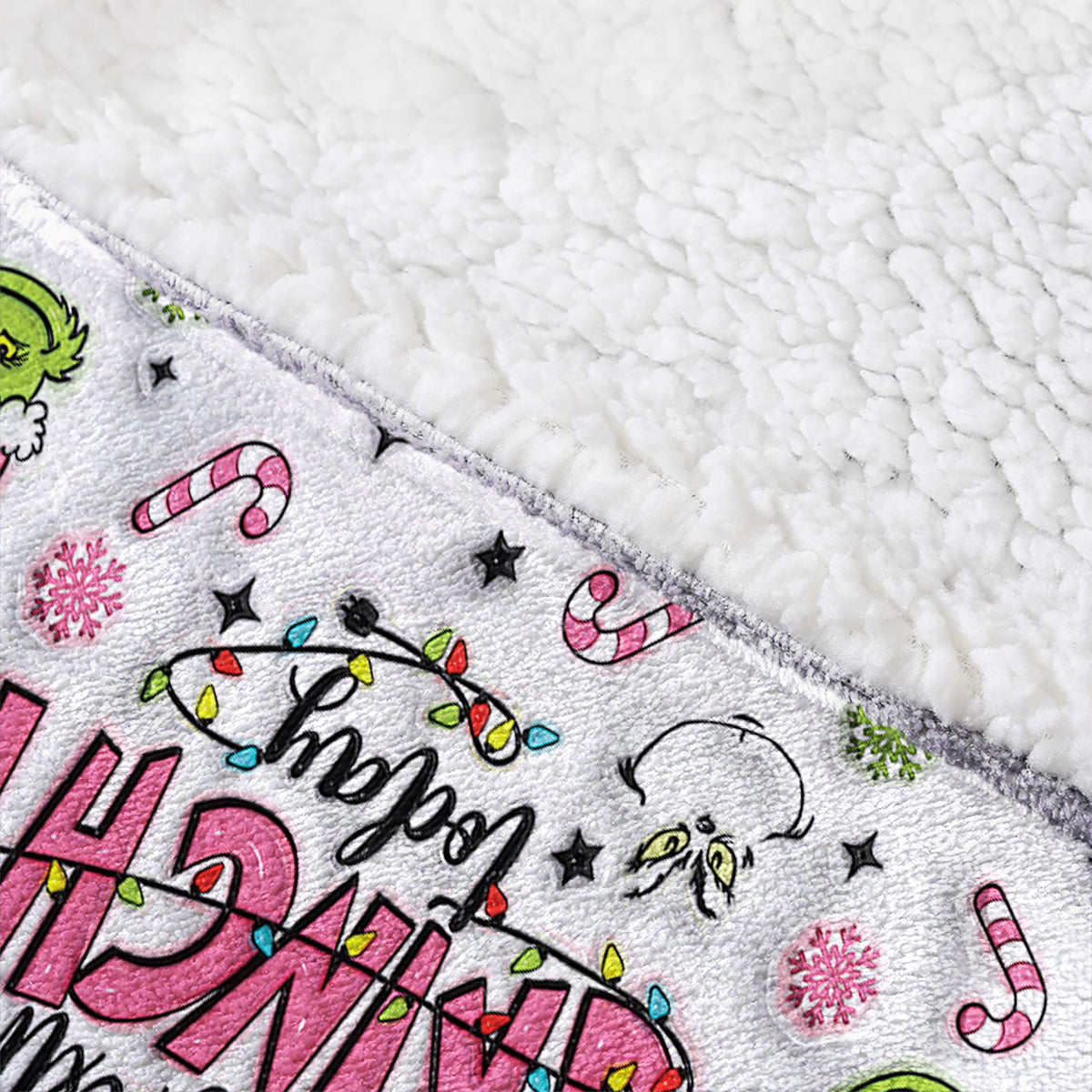 Personalisierte Weihnachtsdecke mit Stola und Kapuze – mit jedem Namen und für alle, die heute besonders grinchig drauf sind